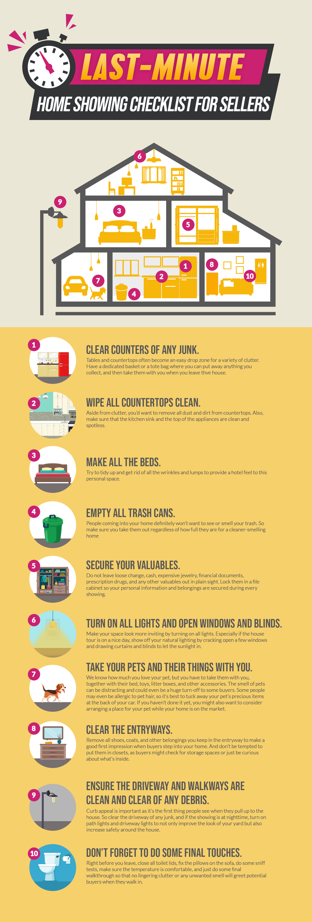 Last-Minute Home Showing Checklist for Sellers