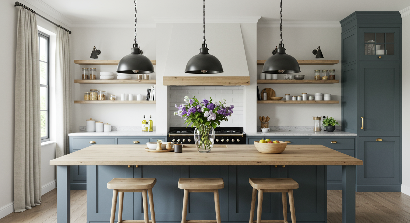 Kitchen with Floating Shelves in Melbourne Beach