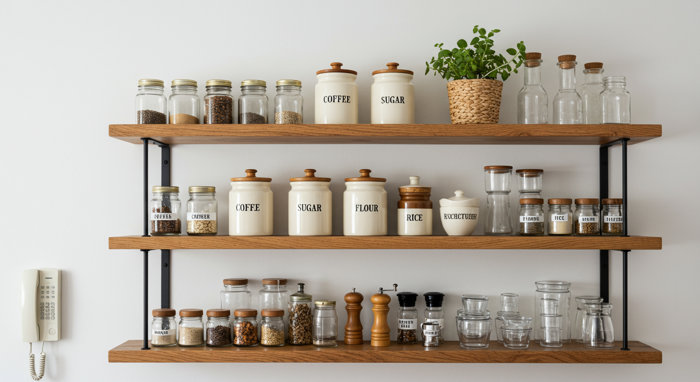 Kitchen with Floating Shelves in Melbourne Beach
